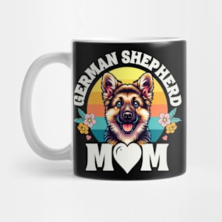 Colorful German Shepherd Mom Retro Sunset Dog Lover Mothers Day Mug